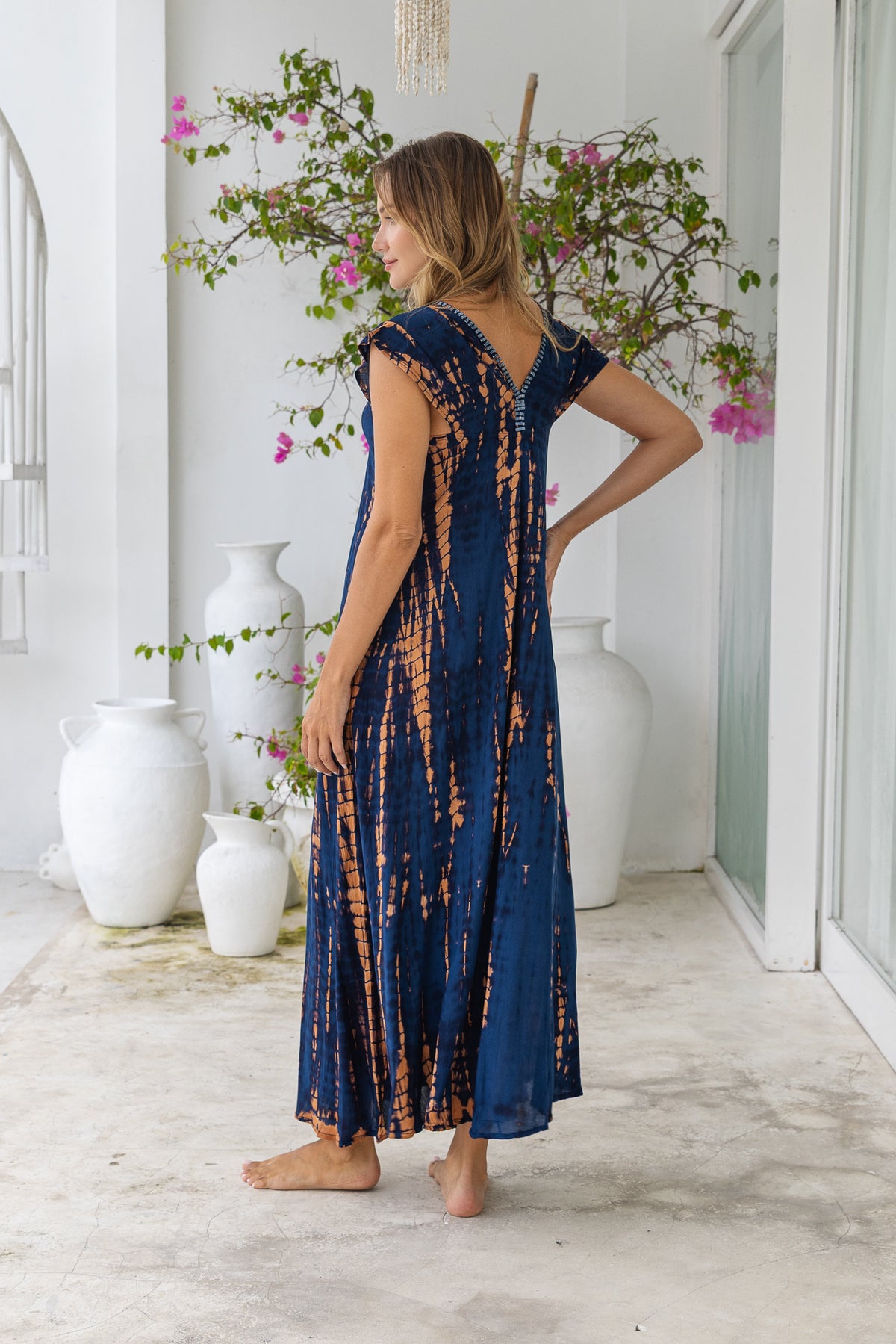 Tie Dye Maxi Resort Dress - Aria Navy & Copper Tie Dye Maxi Resort Dress - Aria Navy & Copper