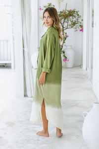 Vestido camisero largo Lisy Ombré Caqui